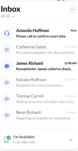 screenshot of LEX Reception